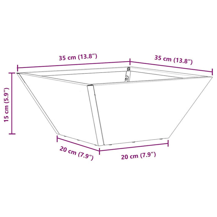 Vază pentru Grădină 5 pcs Ruginit 35 x 35 x 15 cm - WALTI WALTI