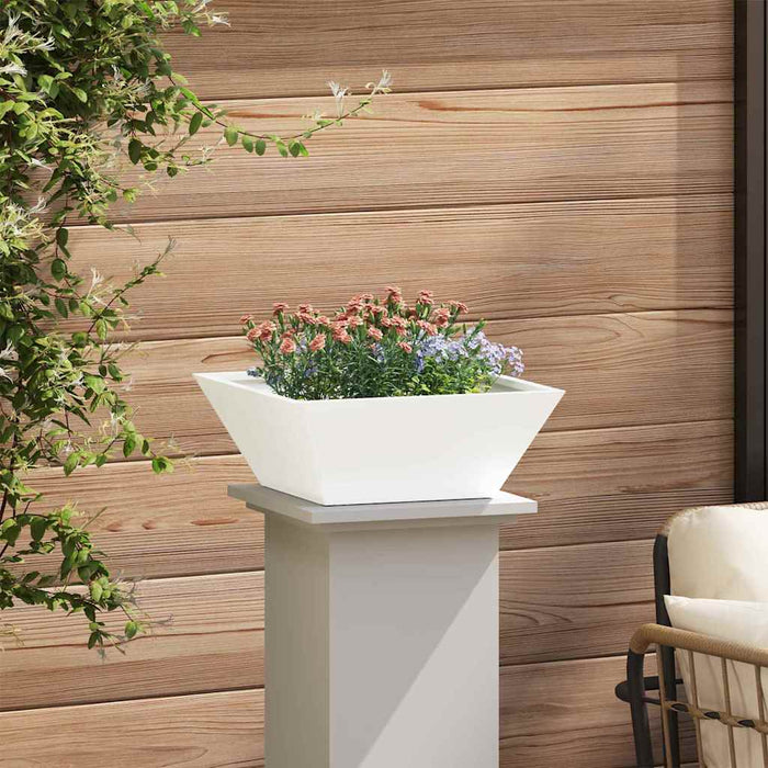 Vază pentru Grădină Alb 40 x 40 x 15 cm Oțel laminat la rece - WALTI WALTI