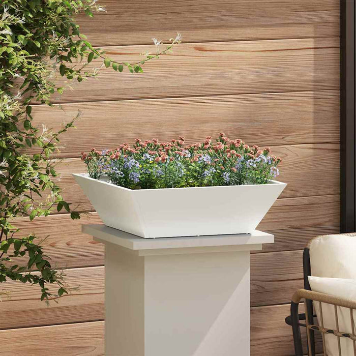 Vază pentru Grădină Alb 50 x 50 x 15 cm Oțel laminat la rece - WALTI WALTI