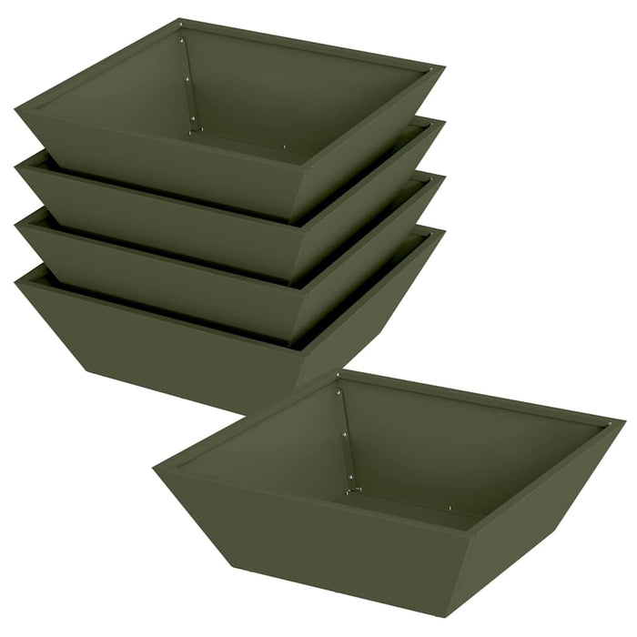 Vază pentru Grădină 5 pcs Verde măsliniu 50 x 50 x 15 cm - WALTI WALTI