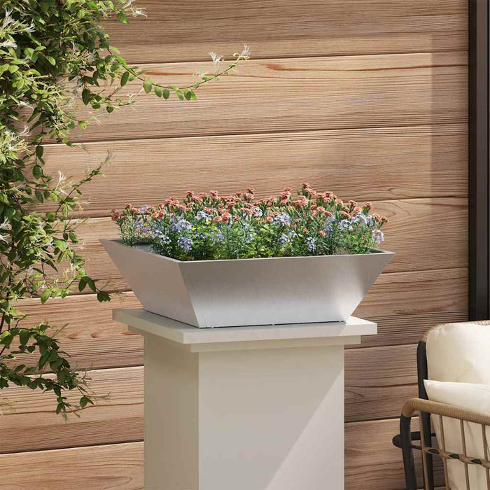 Vază pentru Grădină Argintiu 50 x 50 x 15 cm Oţel inoxidabil - WALTI WALTI