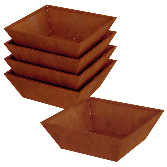 Vază pentru Grădină 5 pcs Ruginit 50 x 50 x 15 cm - WALTI WALTI