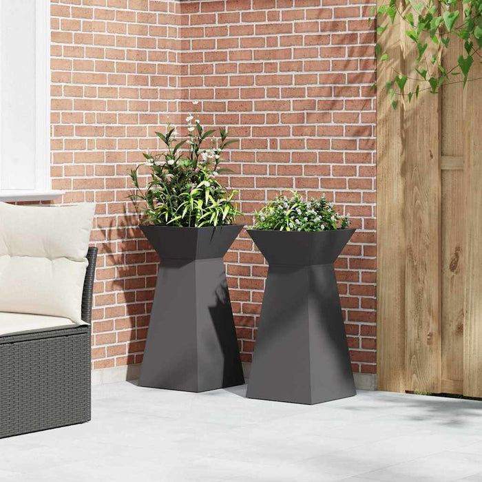 Vază pe pilon 2 pcs Negru 35 x 35 x 73 cm - WALTI WALTI