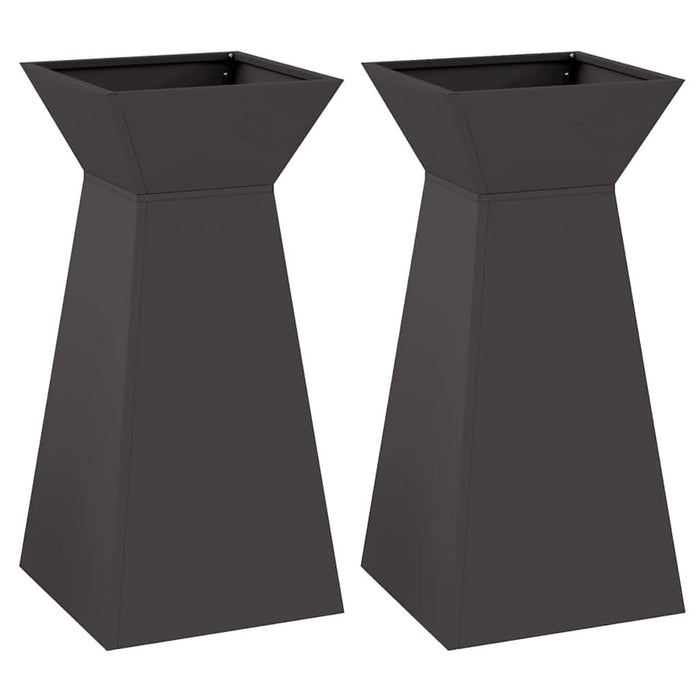 Vază pe pilon 2 pcs Negru 35 x 35 x 73 cm - WALTI WALTI