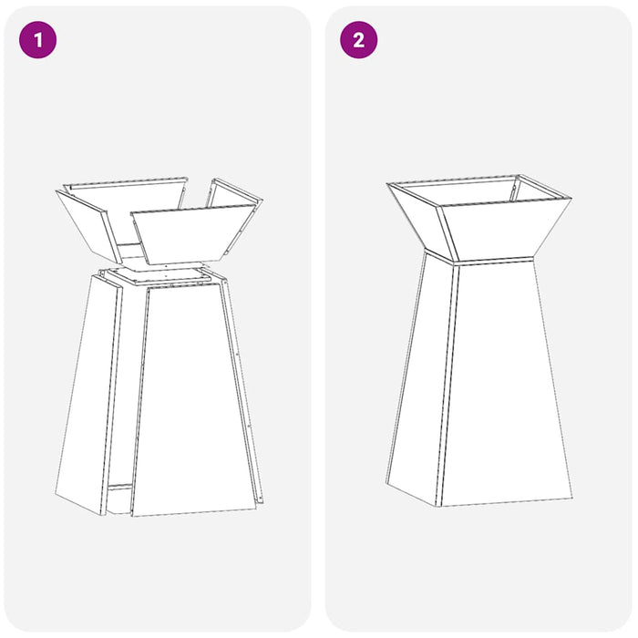 Vază pe pilon 2 pcs Alb 35 x 35 x 73 cm - WALTI WALTI
