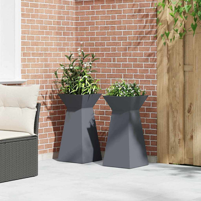 Vază pe pilon 2 pcs Antracit 35 x 35 x 73 cm - WALTI WALTI