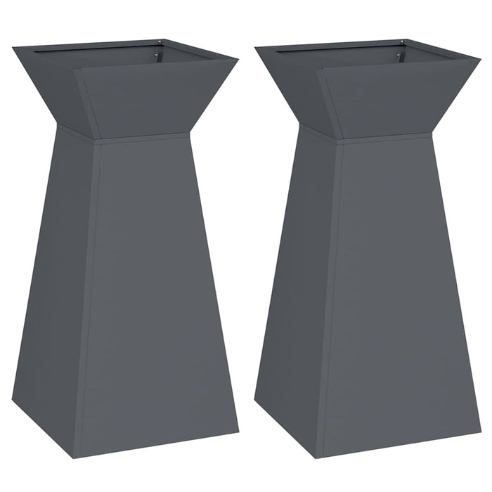 Vază pe pilon 2 pcs Antracit 35 x 35 x 73 cm - WALTI WALTI