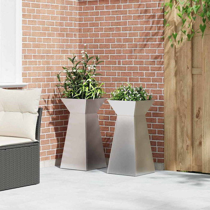 Vază pe pilon 2 pcs Argintiu 35 x 35 x 73 cm - WALTI WALTI