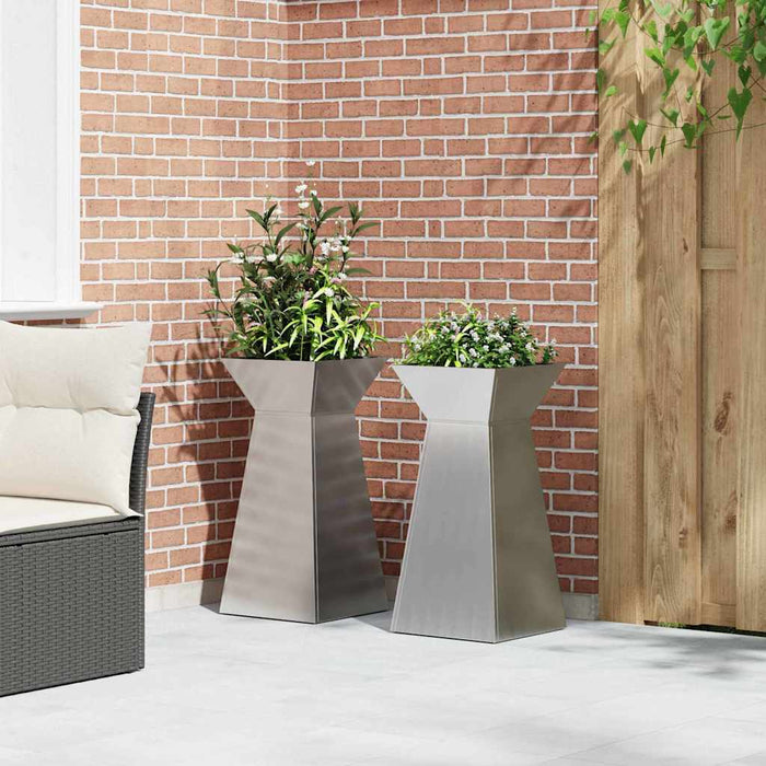 Vază pe pilon 2 pcs Argintiu 35 x 35 x 73 cm - WALTI WALTI
