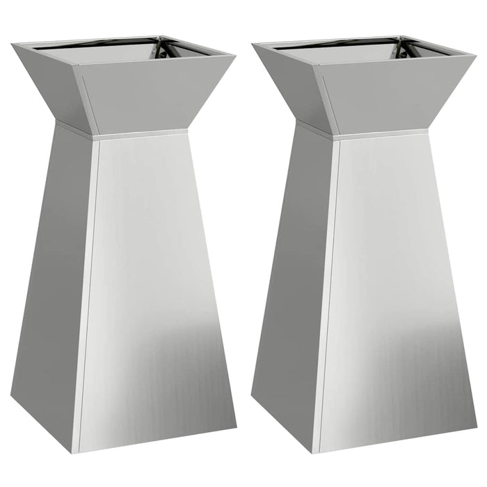 Vază pe pilon 2 pcs Argintiu 35 x 35 x 73 cm - WALTI WALTI