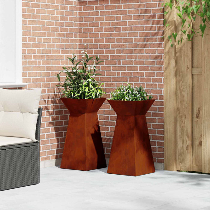 Vază pe pilon 2 pcs Argintiu 35 x 35 x 73 cm - WALTI WALTI