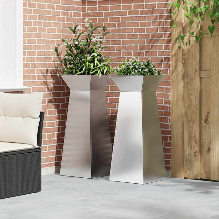 Vază pe pilon 2 pcs Argintiu 40 x 40 x 100 cm - WALTI WALTI