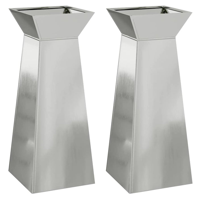 Vază pe pilon 2 pcs Argintiu 40 x 40 x 100 cm - WALTI WALTI