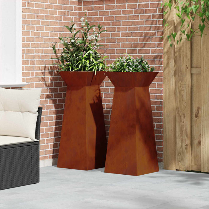 Vază pe pilon 2 pcs Argintiu 40 x 40 x 100 cm - WALTI WALTI