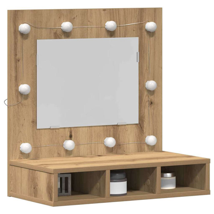 Dulap cu oglindă cu raft Stejar Artizanal 60 x 31,5 x 62 cm - WALTI WALTI