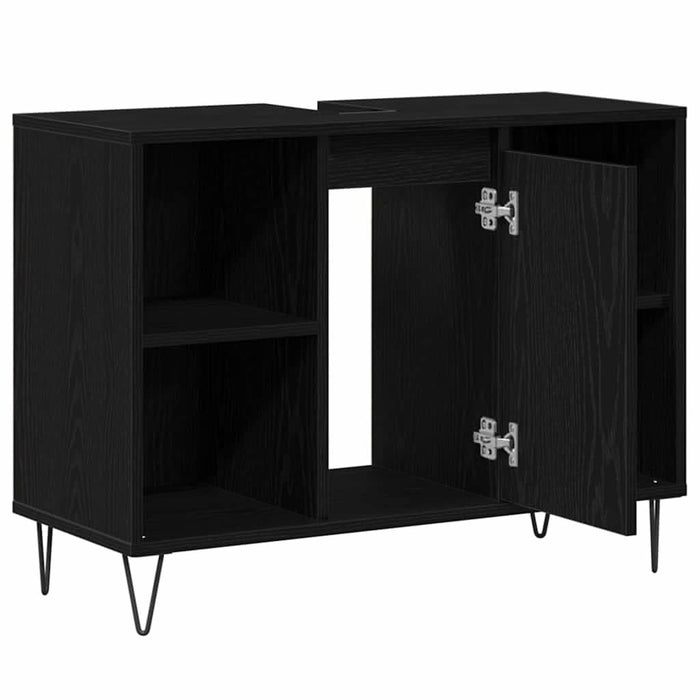 Dulap de Baie cu raft Negru 80 x 33 x 60 cm Lemn compozit - WALTI WALTI