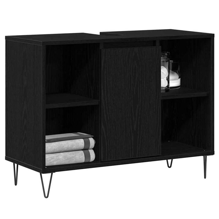 Dulap de Baie cu raft Negru 80 x 33 x 60 cm Lemn compozit - WALTI WALTI