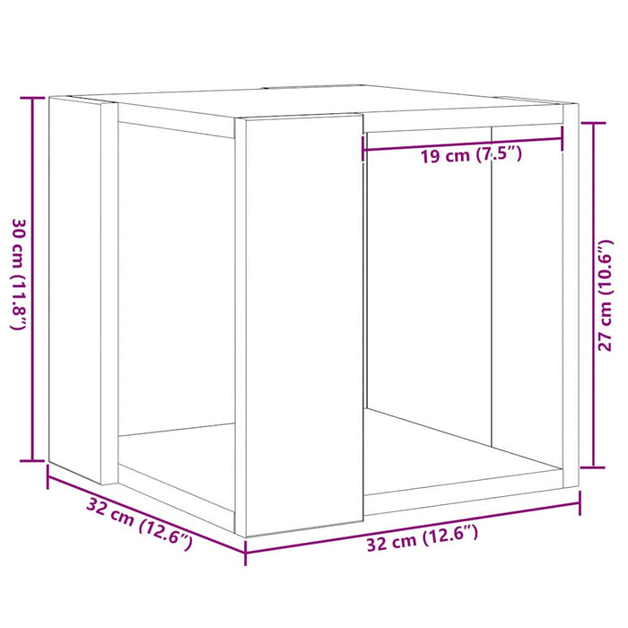 Masă de cafea Stejar Artizanal 32 x 32 x 30 cm Lemn prelucrat WALTI