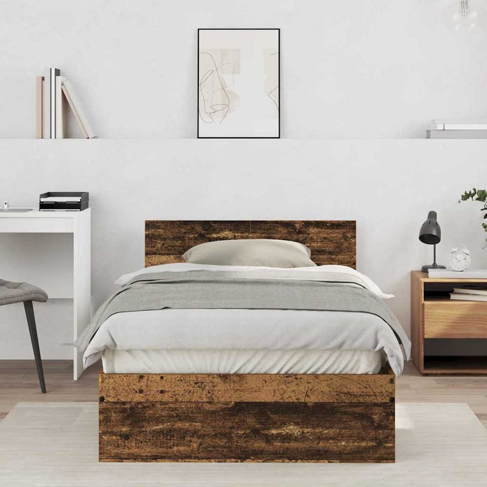 Cadru de Pat cu Tăblie cu headboard Lemn Vechi 100 x 200 cm - WALTI WALTI