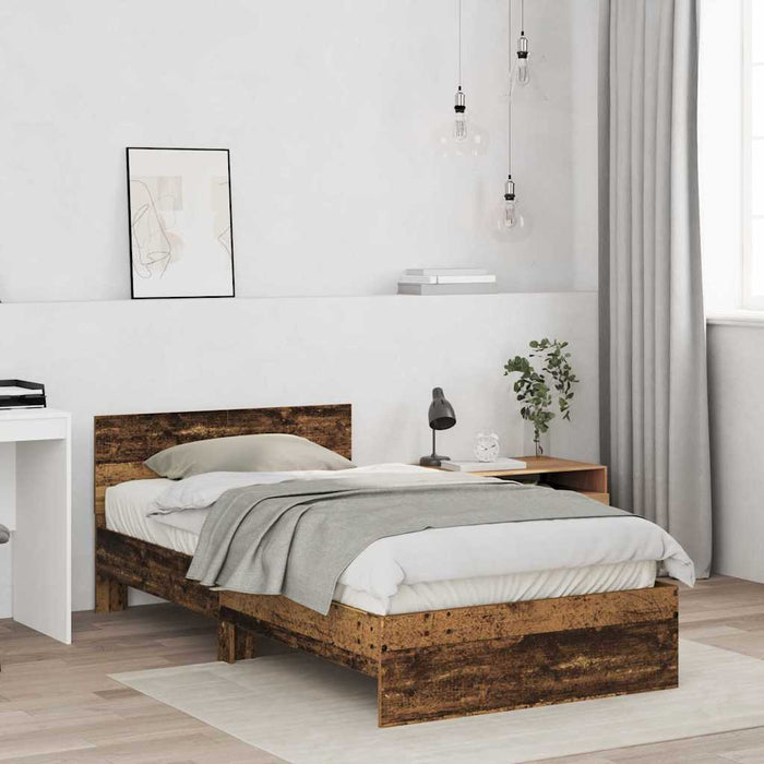 Cadru de Pat cu Tăblie cu headboard Lemn Vechi 100 x 200 cm - WALTI WALTI