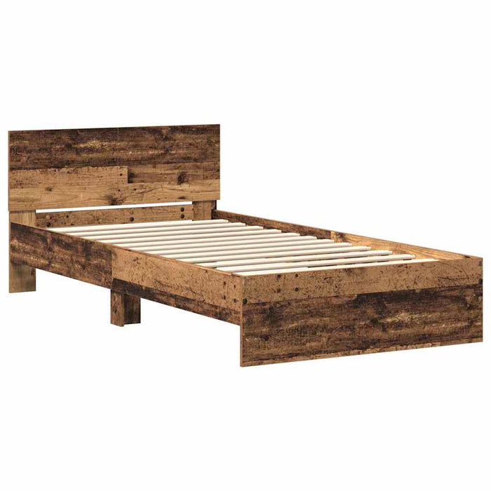 Cadru de Pat cu Tăblie cu headboard Lemn Vechi 100 x 200 cm - WALTI WALTI