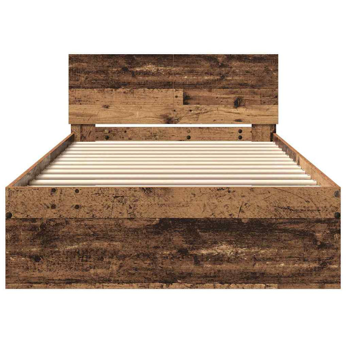 Cadru de Pat cu Tăblie cu headboard Lemn Vechi 100 x 200 cm - WALTI WALTI