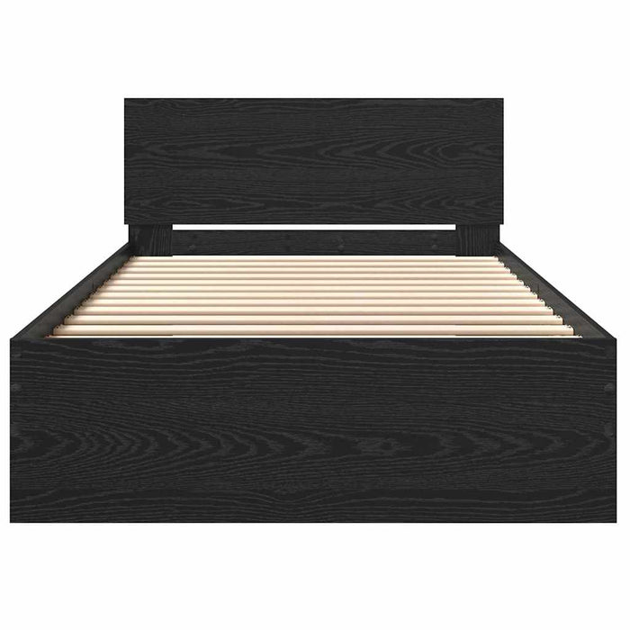 Cadru de Pat cu Tăblie Stejar Negru 100 x 200 cm Lemn compozit - WALTI WALTI