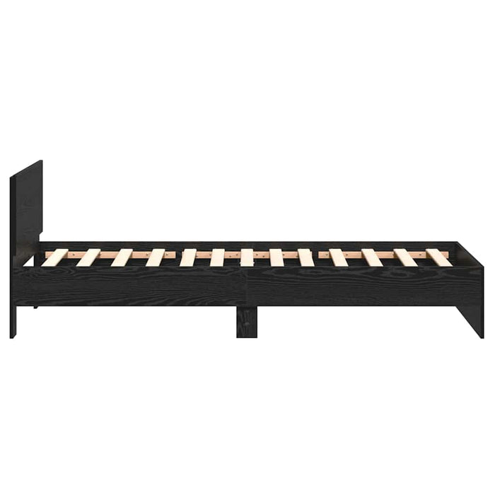 Cadru de Pat cu Tăblie Stejar Negru 100 x 200 cm Lemn compozit - WALTI WALTI