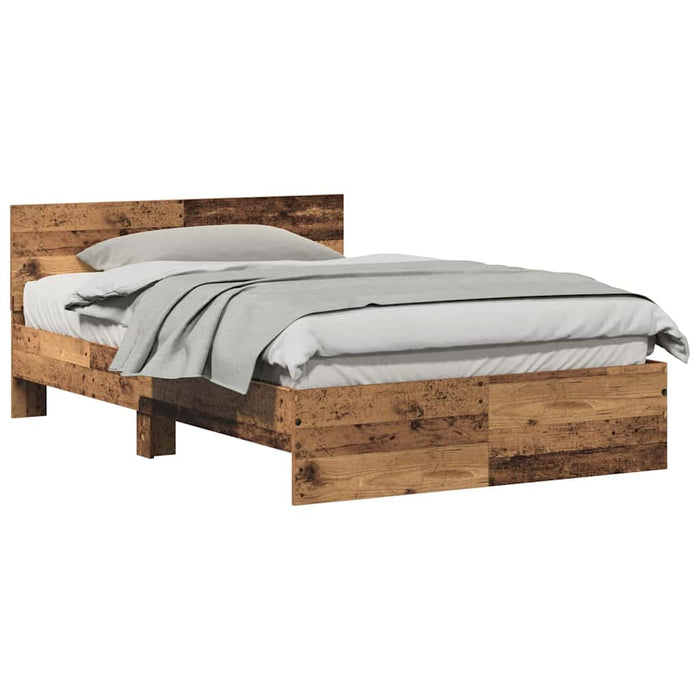 Cadru de Pat cu Tăblie Lemn Vechi 120 x 190 cm Lemn masiv - WALTI WALTI