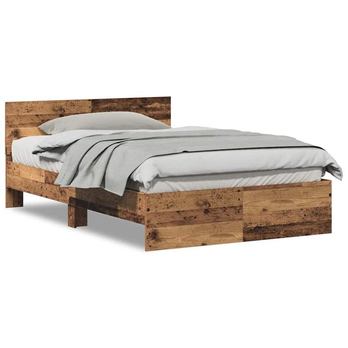 Cadru de Pat cu Tăblie Lemn Vechi 120 x 190 cm Lemn masiv - WALTI WALTI
