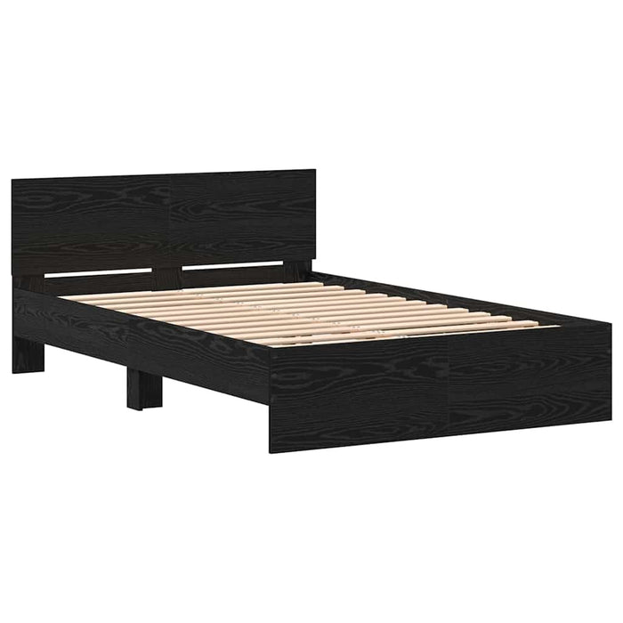 Cadru de Pat cu Tăblie Stejar Negru 120 x 190 cm Lemn - WALTI WALTI