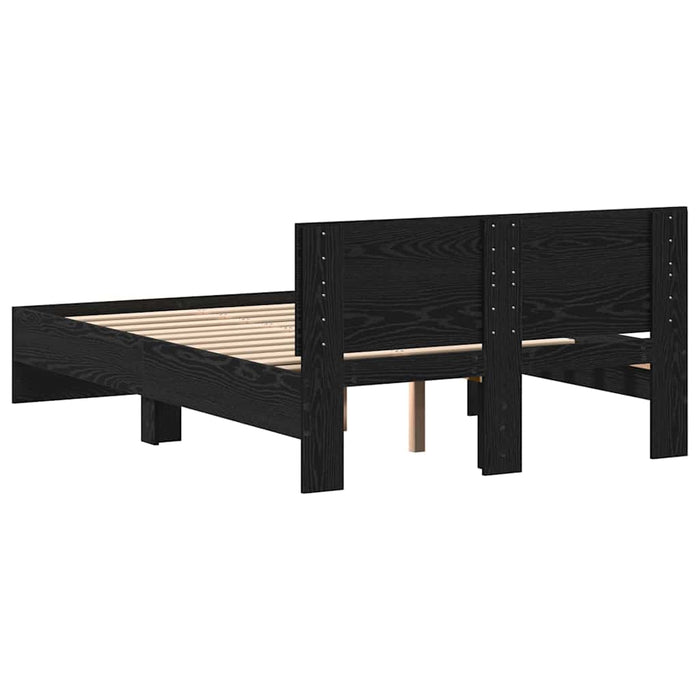 Cadru de Pat cu Tăblie Stejar Negru 120 x 190 cm Lemn - WALTI WALTI