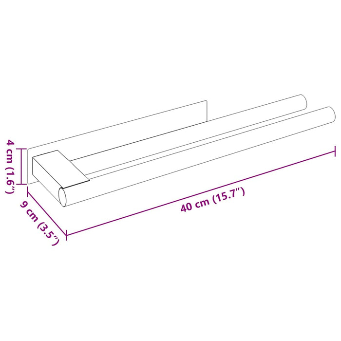 Suport pentru prosoape Argintiu 40 x 9 x 4 cm Oțel inoxidabil - WALTI WALTI