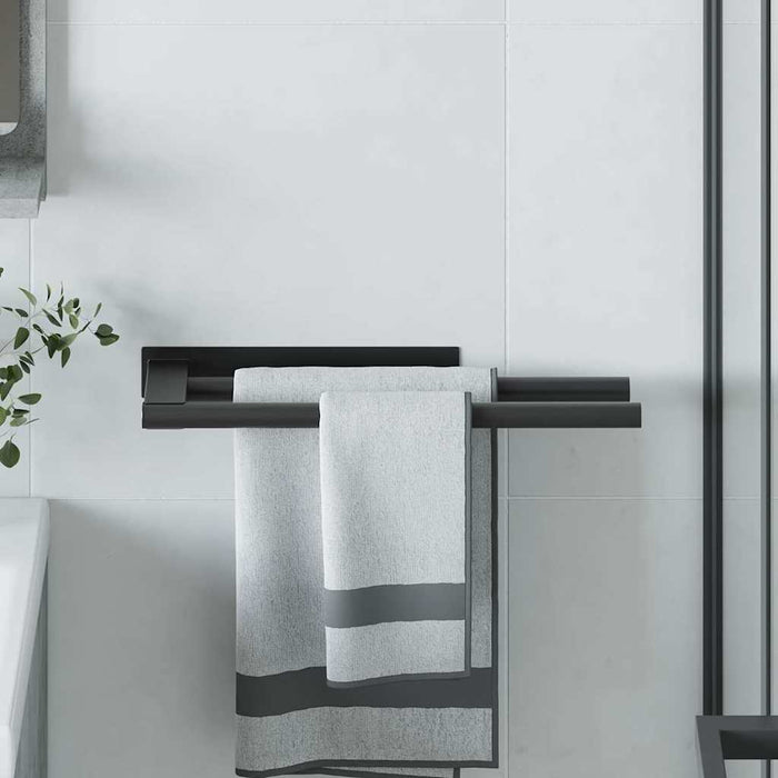 Suport pentru prosoape Negru 40 x 9 x 4 cm Oțel inoxidabil - WALTI WALTI