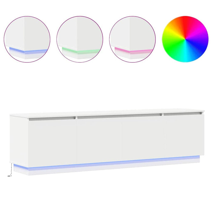 Cabinet TV cu led Alb 180 x 38 x 49 cm Lemn compozit - WALTI WALTI