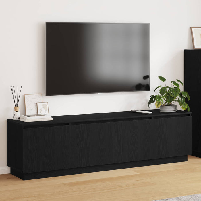 Cabinet TV cu led Stejar Negru 180 x 38 x 49 cm Lemn compozit - WALTI WALTI