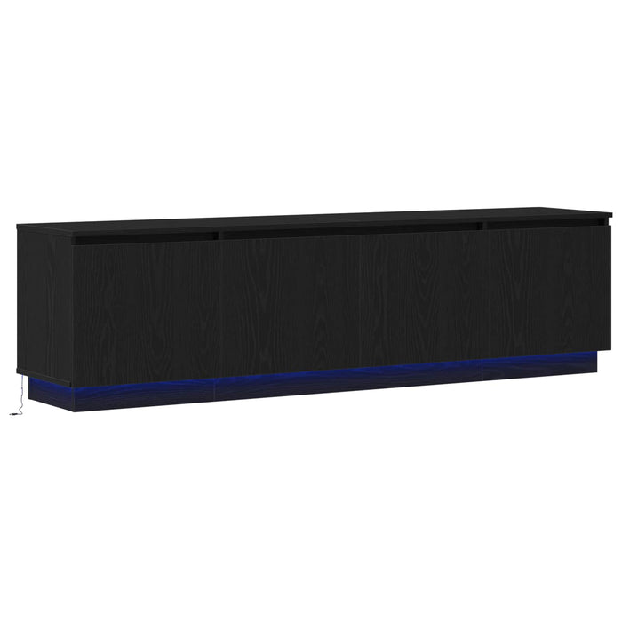 Cabinet TV cu led Stejar Negru 180 x 38 x 49 cm Lemn compozit - WALTI WALTI
