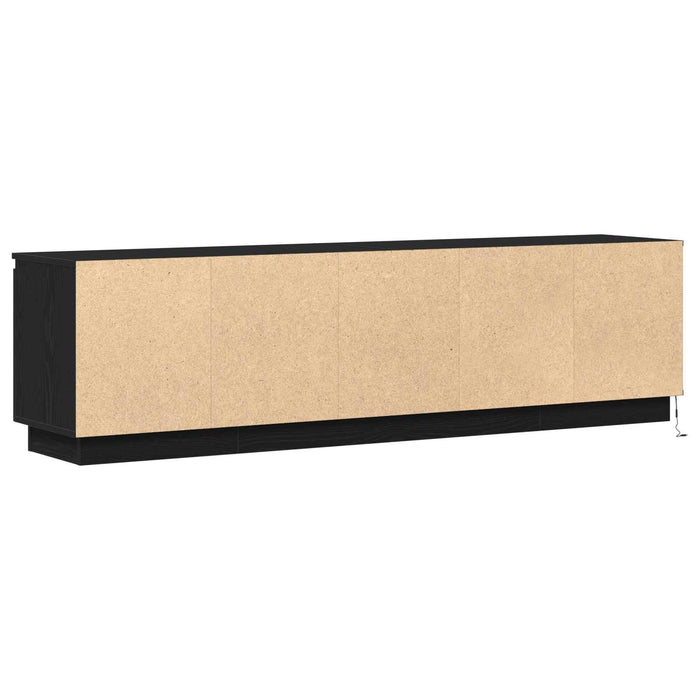 Cabinet TV cu led Stejar Negru 180 x 38 x 49 cm Lemn compozit - WALTI WALTI