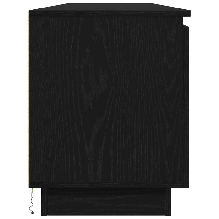 Cabinet TV cu led Stejar Negru 180 x 38 x 49 cm Lemn compozit - WALTI WALTI