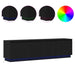 Cabinet TV cu led Stejar Negru 180 x 38 x 49 cm Lemn compozit - WALTI WALTI