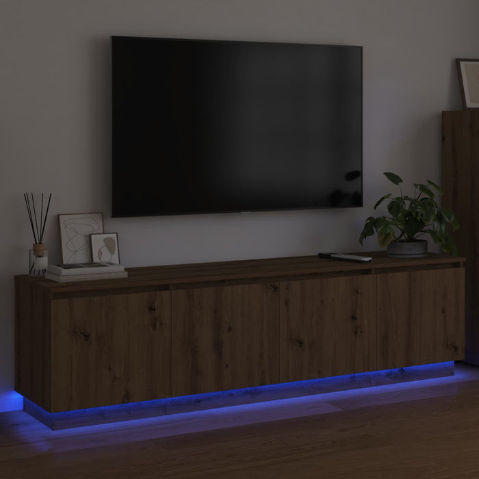 Cabinet TV 180 x 38 x 49 cm Stejar Artizanal Lemn compozit WALTI