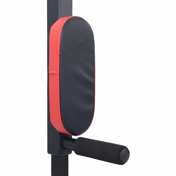 Stație pentru tracțiuni și dips Negru și roșu 89 x 59 x 70 cm WALTI