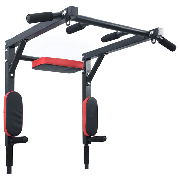 Stație pentru tracțiuni și dips Negru și roșu 89 x 59 x 70 cm WALTI