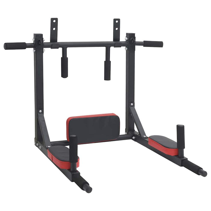 Stație pentru tracțiuni și dips Negru și roșu 89 x 59 x 70 cm WALTI
