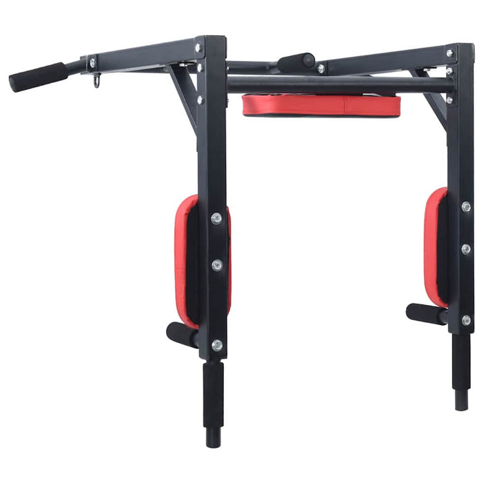 Stație pentru tracțiuni și dips Negru și roșu 89 x 59 x 70 cm WALTI