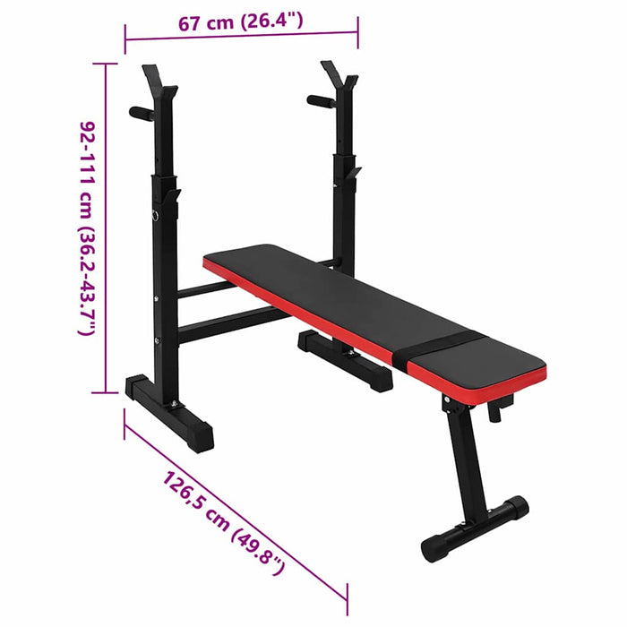 Bancă de greutăți Manual Negru 126.5 x 67 x 111 cm WALTI