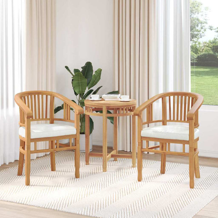 Scaun cu pernă 2 pcs Maro 63 x 58 x 89 cm Lemn solid de tec - WALTI WALTI