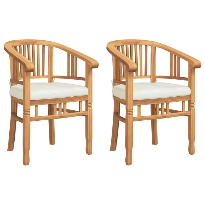 Scaun cu pernă 2 pcs Maro 63 x 58 x 89 cm Lemn solid de tec - WALTI WALTI