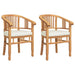 Scaun cu pernă 2 pcs Maro 63 x 58 x 89 cm Lemn solid de tec - WALTI WALTI
