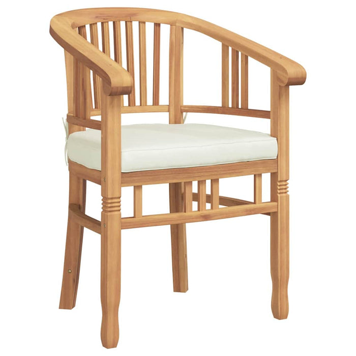 Scaun cu pernă 2 pcs Maro 63 x 58 x 89 cm Lemn solid de tec - WALTI WALTI